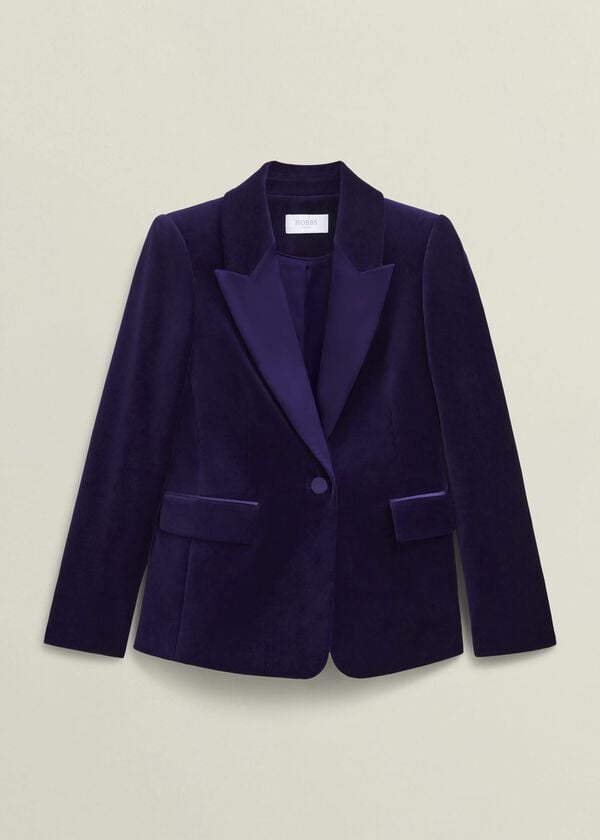 Hobbs Heather Velvet Jacket Midnight Purple