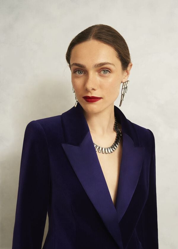 Hobbs Heather Velvet Jacket Midnight Purple