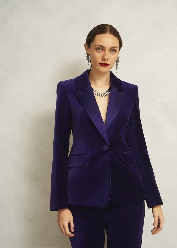 hobbs Heather Velvet Jacket Midnight Purple