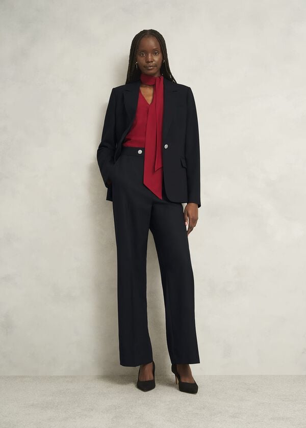 hobbs Heidi Wool Blend Trousers Black