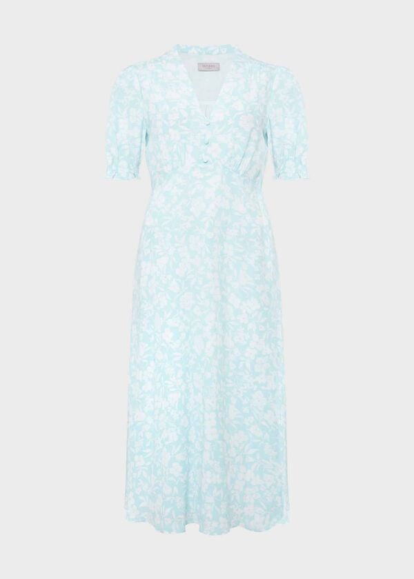 Hobbs Helen Dress Blue Ivory