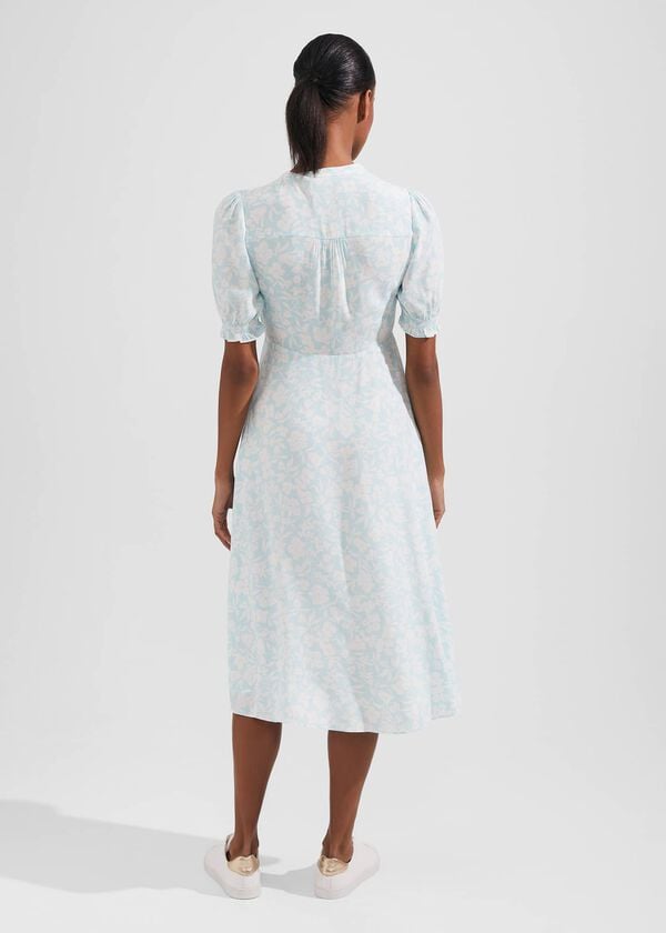 Hobbs Helen Dress Blue Ivory