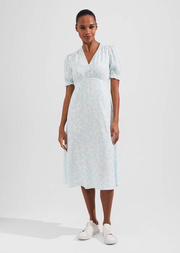 hobbs Helen Dress Blue Ivory