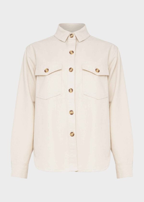 Hobbs Hensely Shirt Jacket Natural
