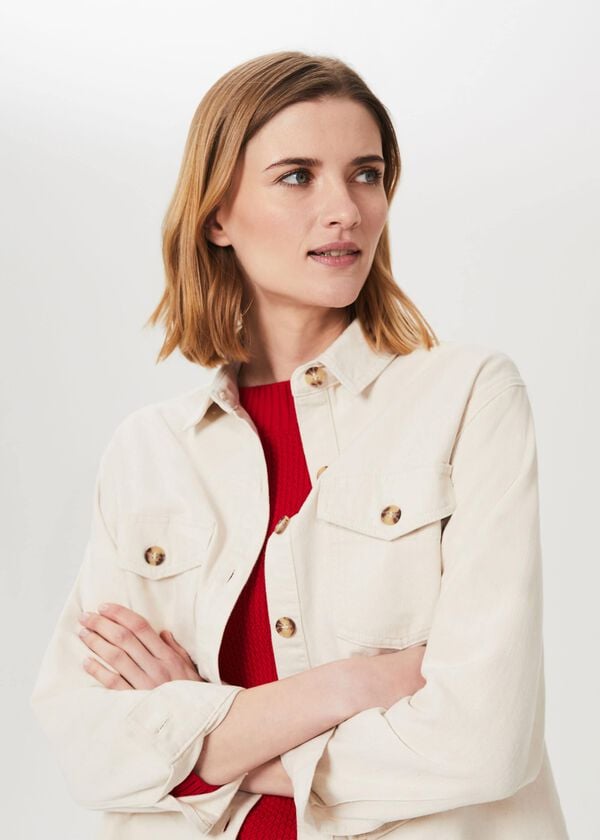 Hobbs Hensely Shirt Jacket Natural