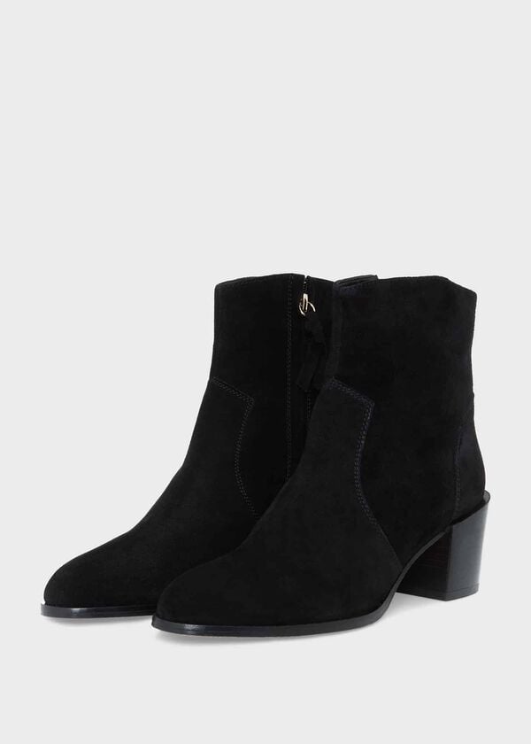 Hobbs Hester Western Ankle Boots Black