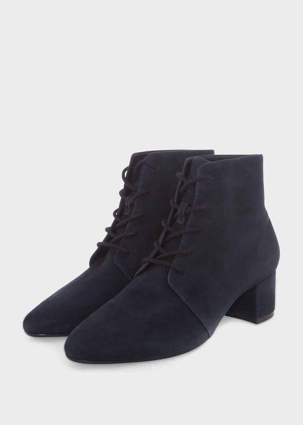 Hobbs Hetty Lace Up Ankle Boots Navy