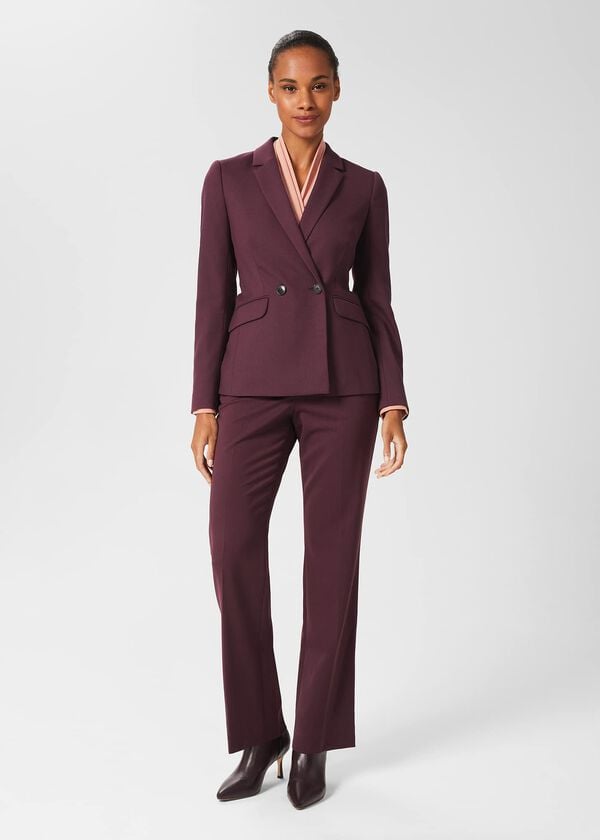 hobbs Hetty Wool Blend Blazer Burgundy