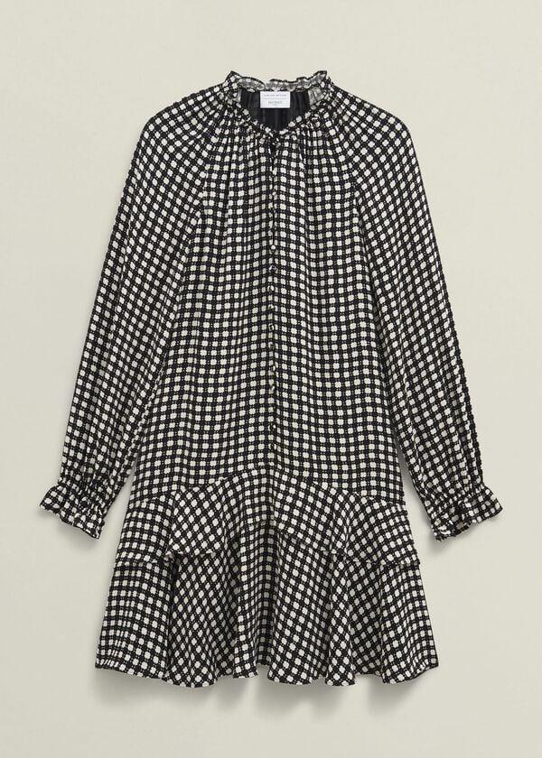 Hobbs Hewlett Geo Mini Dress Black Cream