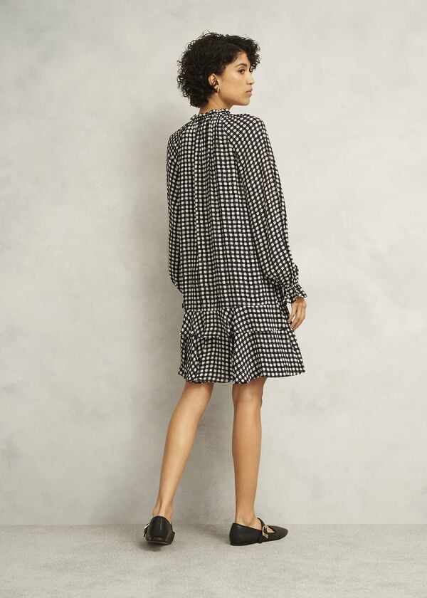 Hobbs Hewlett Geo Mini Dress Black Cream