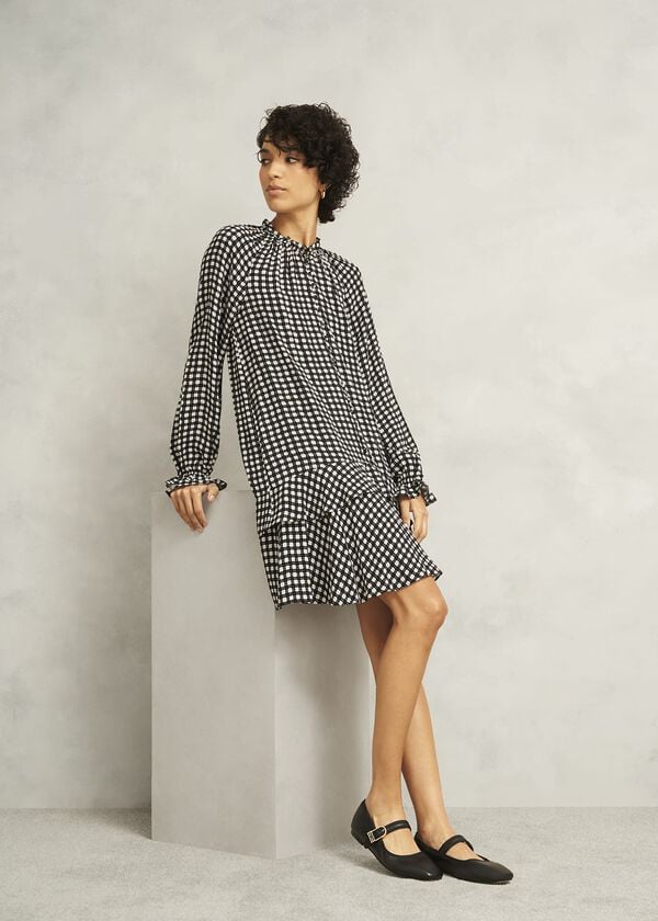 hobbs Hewlett Geo Mini Dress Black Cream