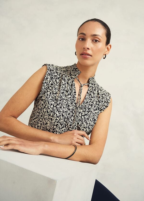 Hobbs Hilda Top Navy Multi