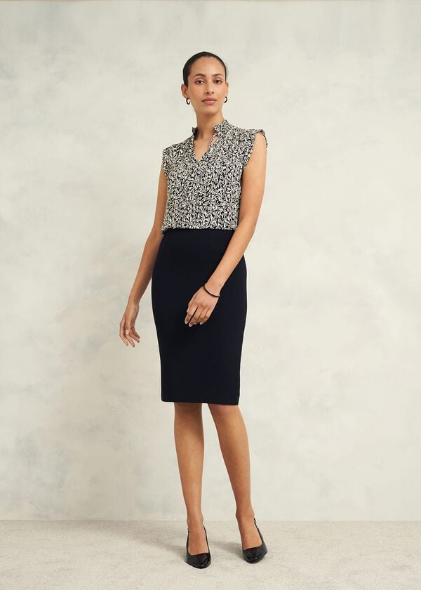 hobbs Hilda Top Navy Multi