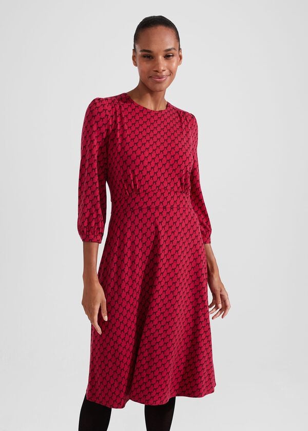 hobbs Indi Jersey Dress Light Berry Red
