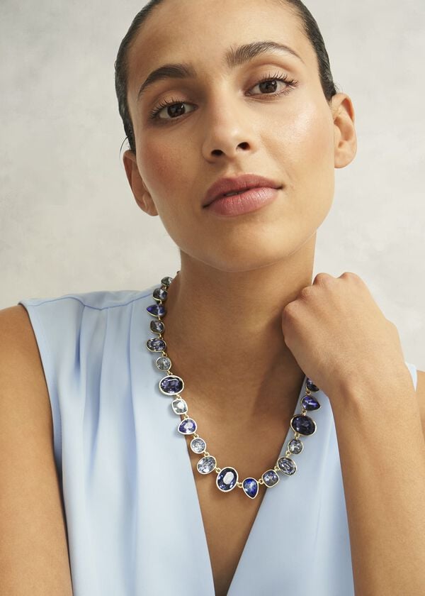 Hobbs Indira Necklace Blue Gold