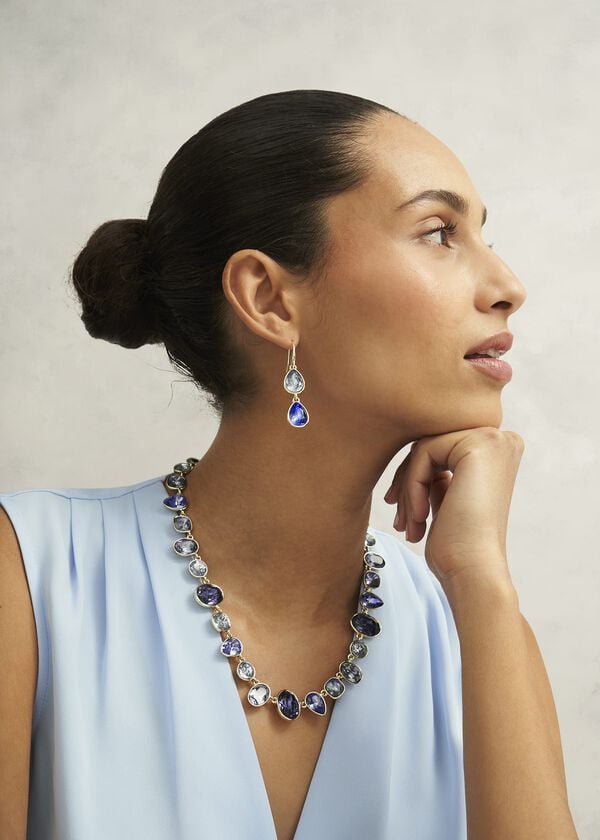 Hobbs Indira Necklace Blue Gold