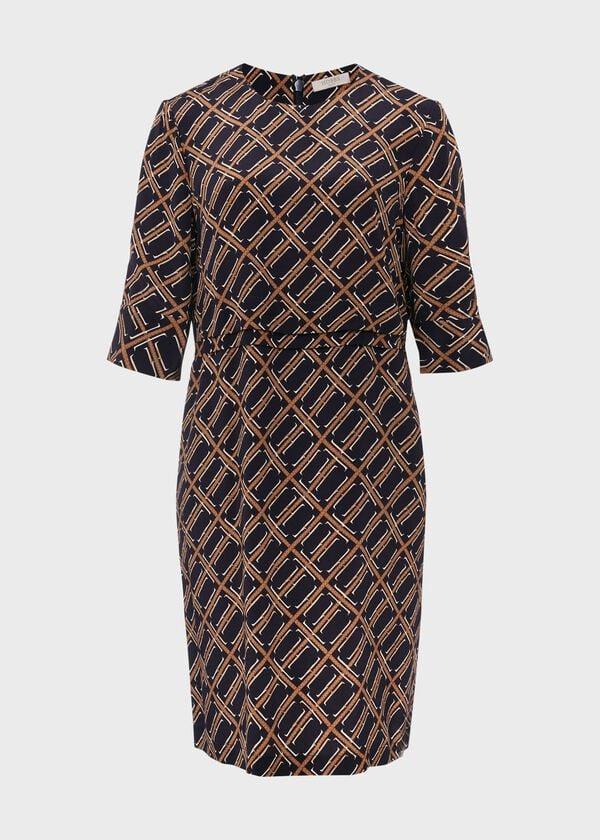 Hobbs Ingrid Tunic Dress Navy Multi