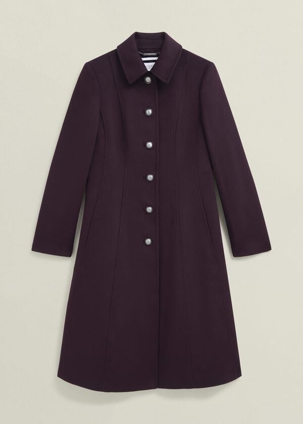 Hobbs Iona Wool Coat Malbec Purple