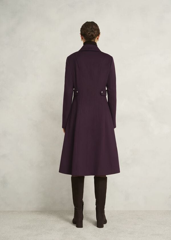 Hobbs Iona Wool Coat Malbec Purple