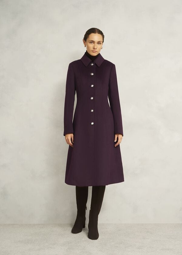 hobbs Iona Wool Coat Malbec Purple
