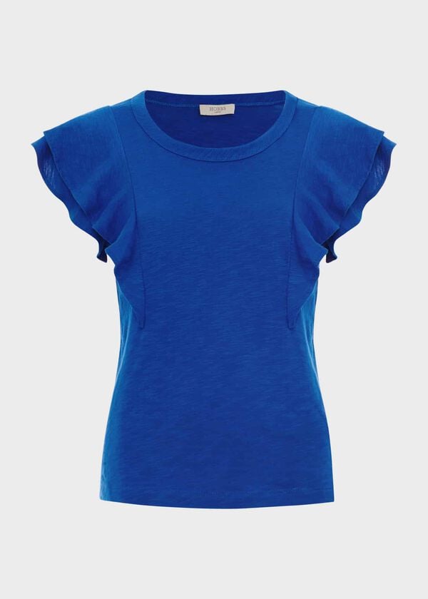 Hobbs Isabella Cotton Slub Top Atlantic Blue