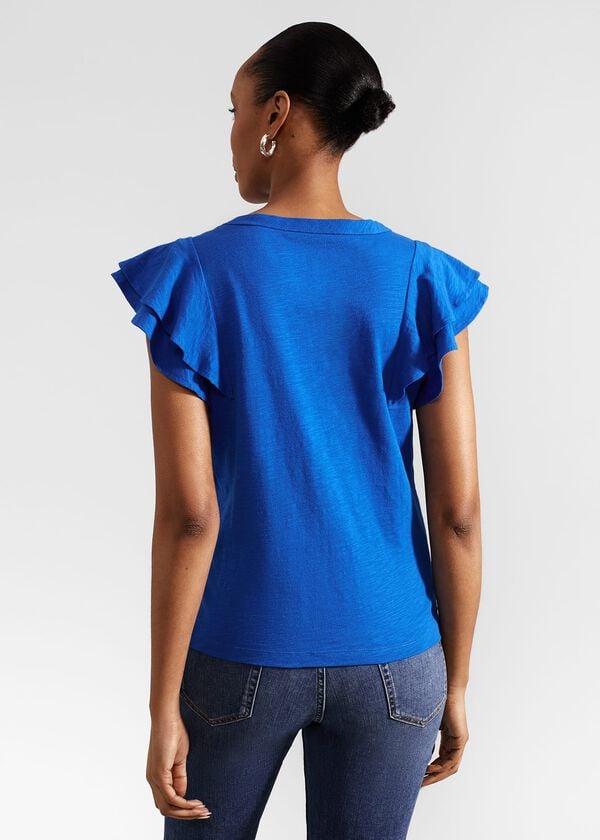 Hobbs Isabella Cotton Slub Top Atlantic Blue