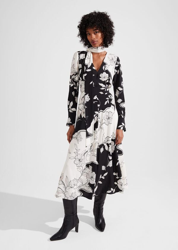 hobbs Isadora Silk Dress Buttercream Mul