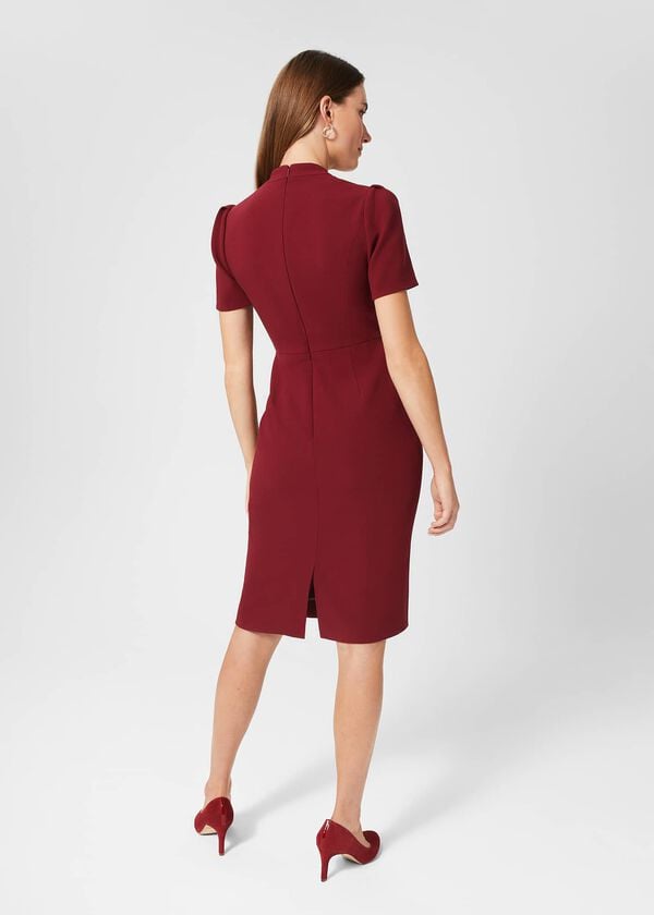 Hobbs Isla Shift Dress Rich Burgundy