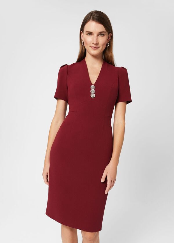 hobbs Isla Shift Dress Rich Burgundy