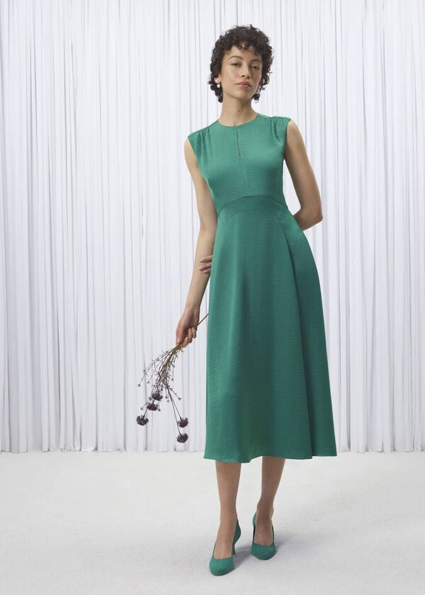 hobbs Isobel Satin Midi Dress Amethyst Green