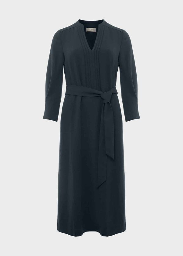 Hobbs Isobel Shirt Dress Dark Pine Green