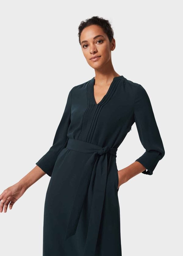 Hobbs Isobel Shirt Dress Dark Pine Green