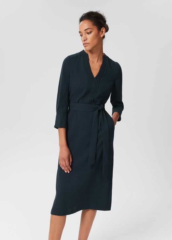 Hobbs Isobel Shirt Dress Dark Pine Green