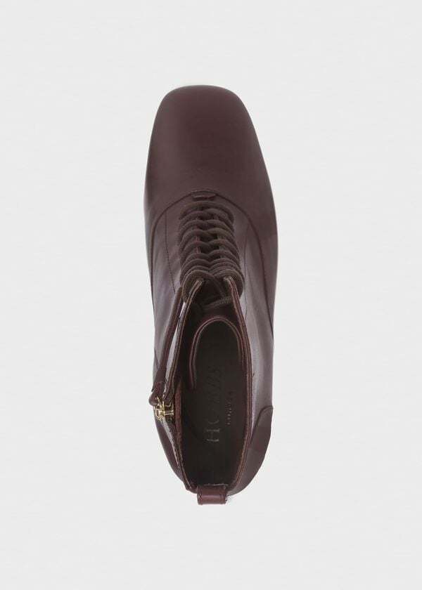 Hobbs Issy Lace Up Boot Dark Plum