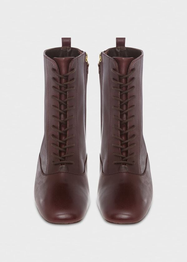 Hobbs Issy Lace Up Boot Dark Plum