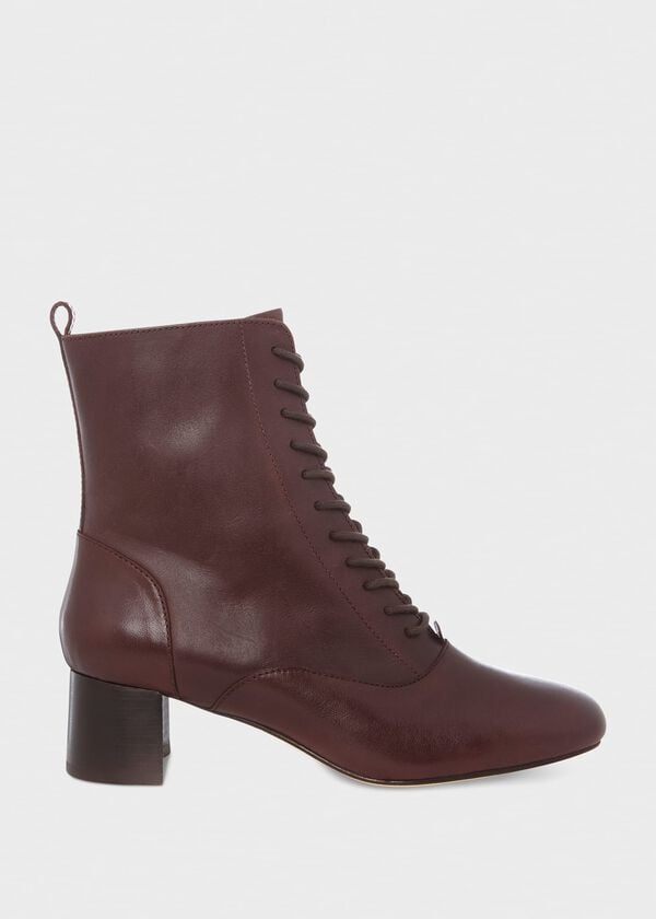 hobbs Issy Lace Up Boot Dark Plum