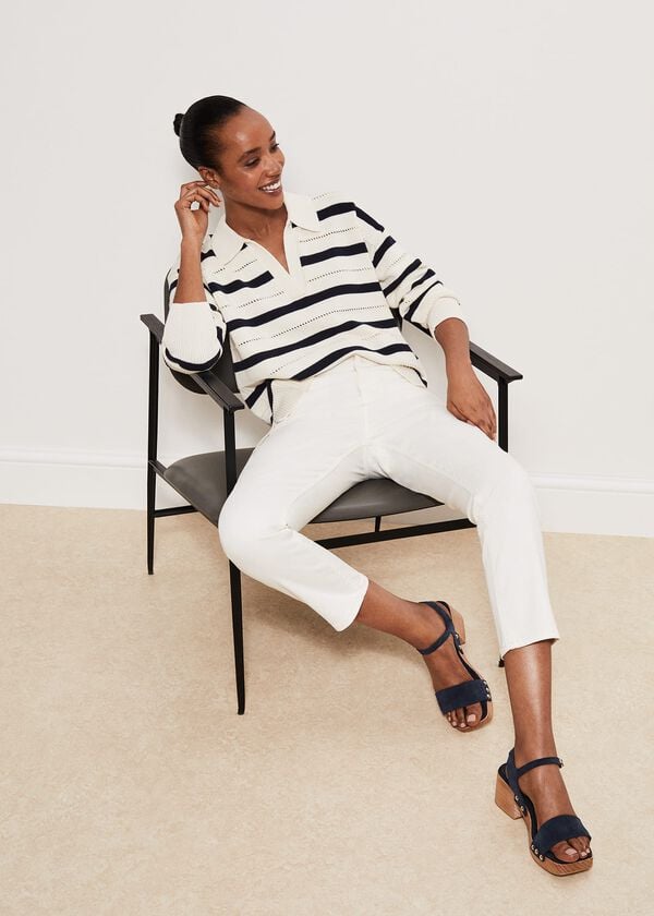 Hobbs Iva Crop Jeans Milky White