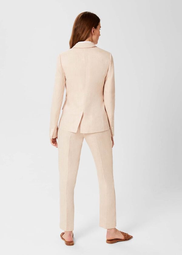 Hobbs Ivana Linen Jacket Warm Neutral