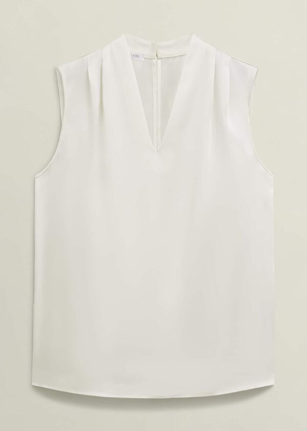 Hobbs Ivory Nina Satin Blouse Ivory