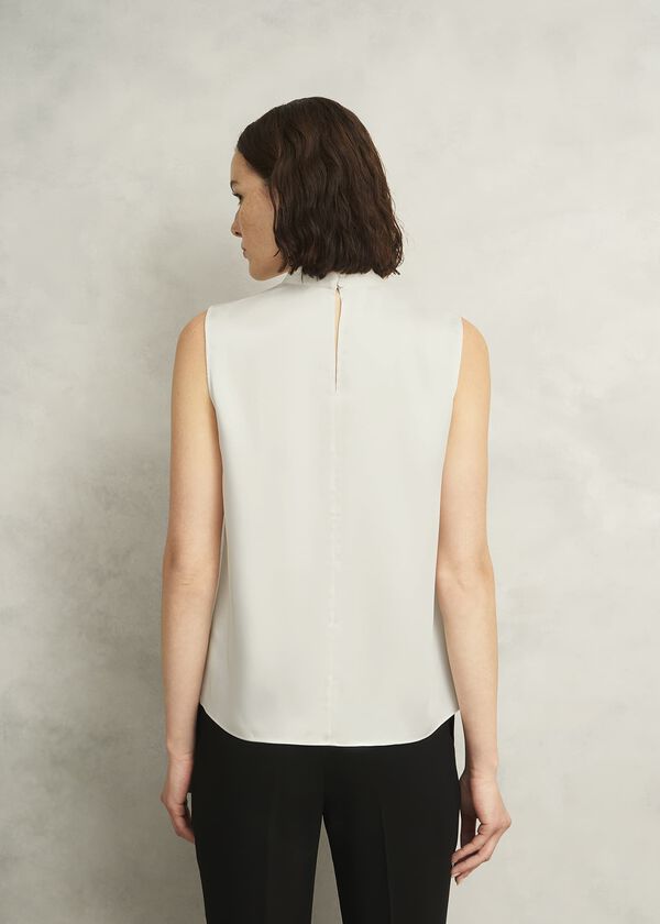 Hobbs Ivory Nina Satin Blouse Ivory