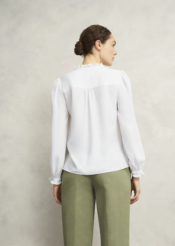 Hobbs Ivory Rosalie Long Sleeve Blouse Ivory