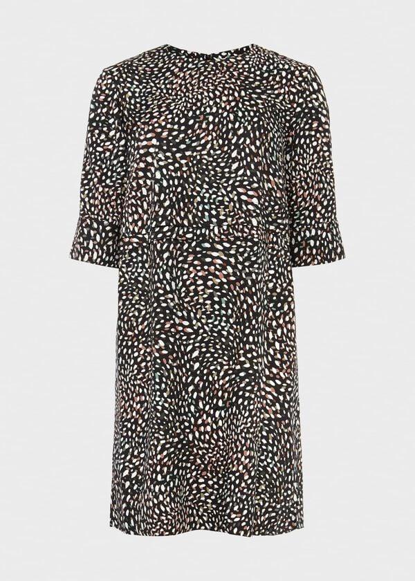 Hobbs Iza Tunic Dress Black Multi