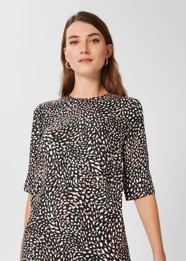 Hobbs Iza Tunic Dress Black Multi