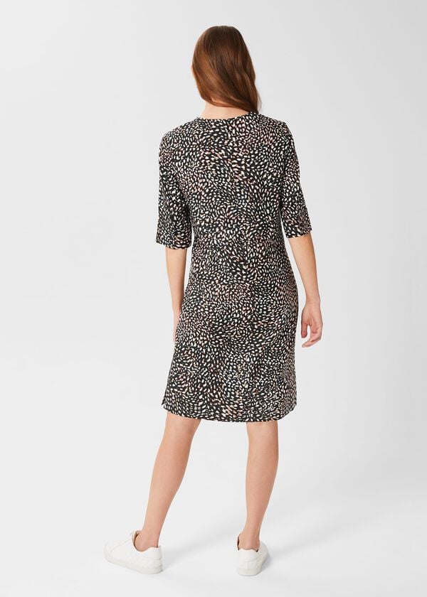 Hobbs Iza Tunic Dress Black Multi
