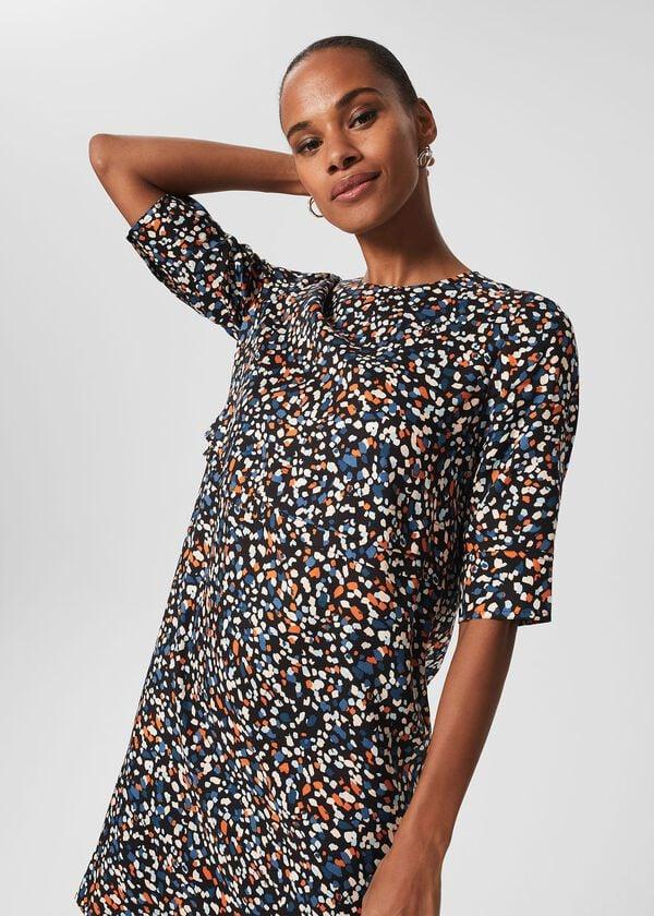 Hobbs Iza Tunic Dress Black Multi