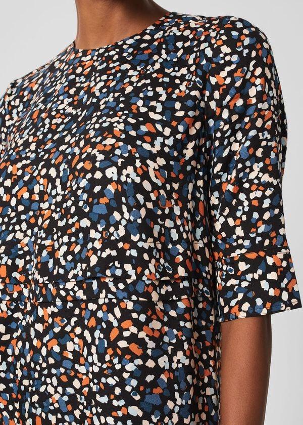 Hobbs Iza Tunic Dress Black Multi