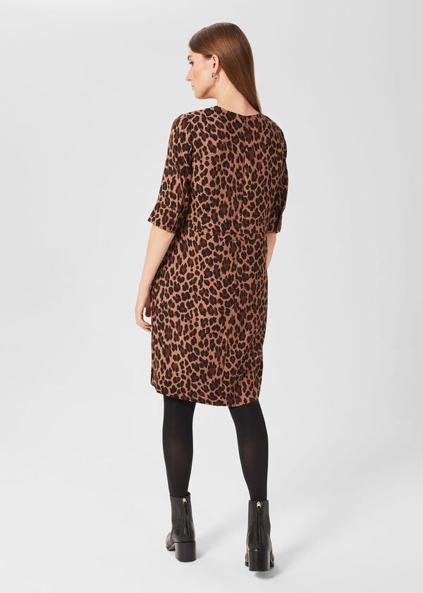 Hobbs Iza Tunic Dress Camel Multi