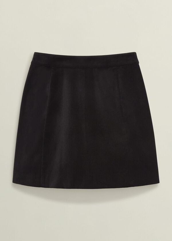 Hobbs Izzy Velvet Skirt Black