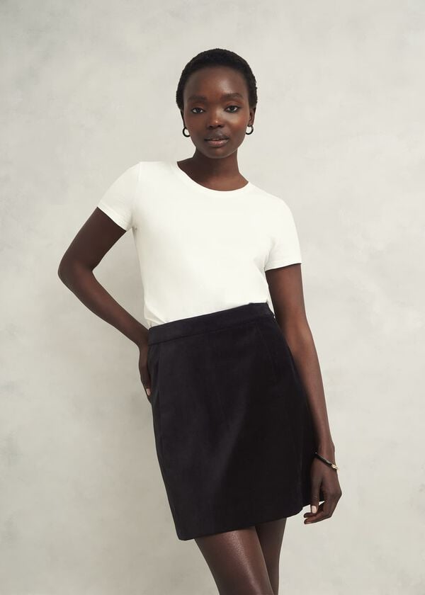 hobbs Izzy Velvet Skirt Black