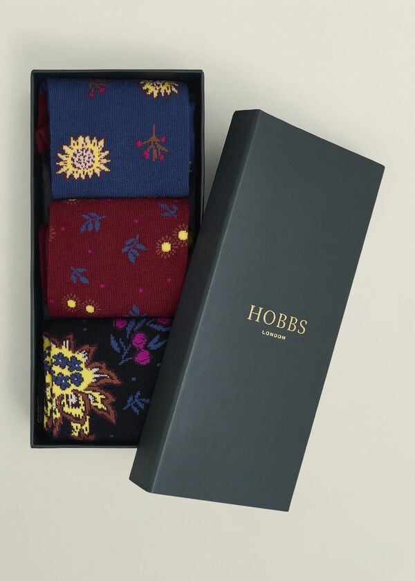 Hobbs Jacobean Sock Set Black Multi